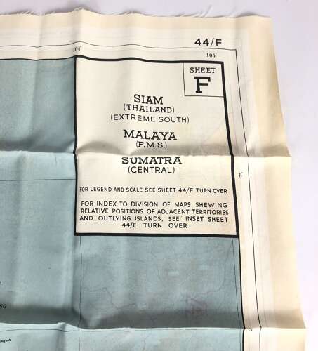 WW2 RAF Silk Escape Map Far East