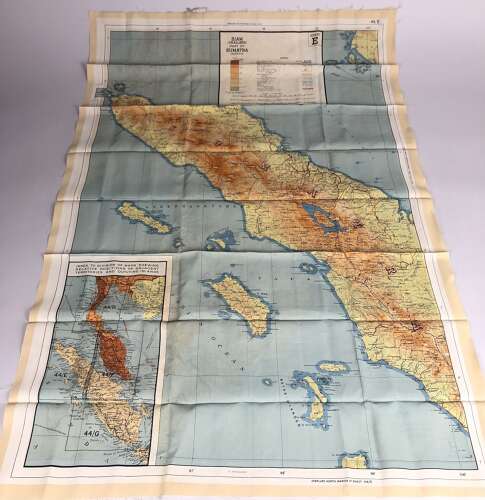 WW2 RAF Silk Escape Map Far East