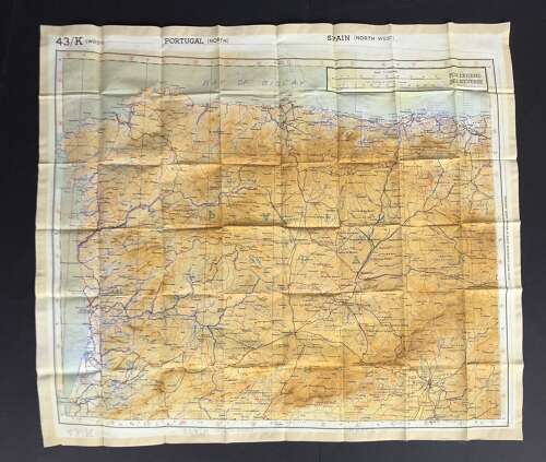 WW2 RAF Silk Escape Map Southern Europe