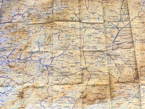 WW2 RAF Silk Escape Map Southern Europe