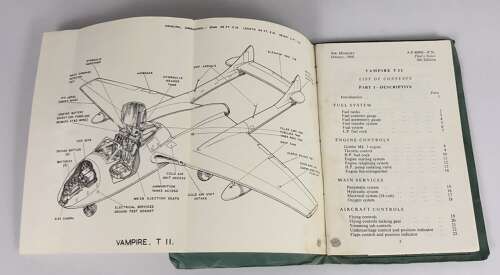 RAF 1960 Pilot Notes Vampire T.11 Aircraft.