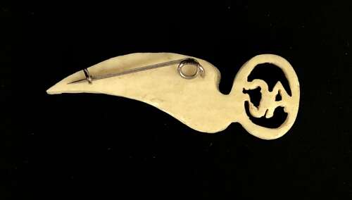 WW2 POW Work Bone Carved Air Gunner Sweetheart Brooch.