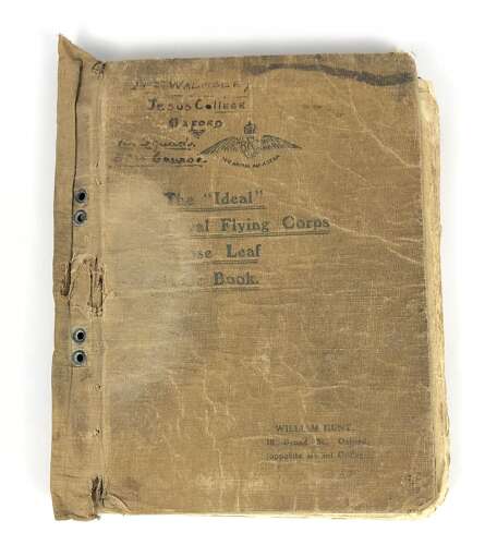 WW1 Royal Flying Corps Officer Cadet Student Note Book Engines.