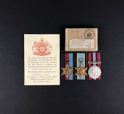 WW2 RAF 1944 Nuremberg Raid Casualty Aircrew Europe Star Medal Group.
