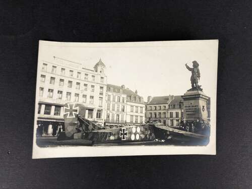 WW1 Original Postcard Photographs Crashed German Bomber Dunkirk.