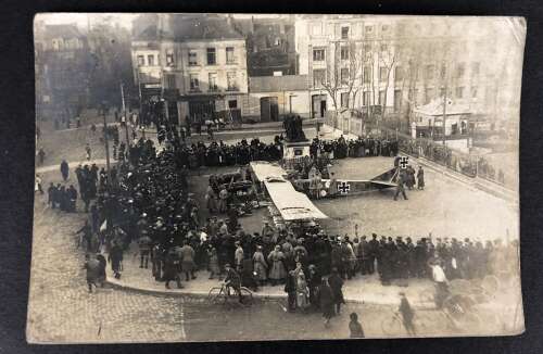 WW1 Original Postcard Photographs Crashed German Bomber Dunkirk.