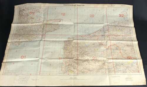 WW2 Battle of Britain Period Luftwaffe Flying Map Dover Straits Kent.