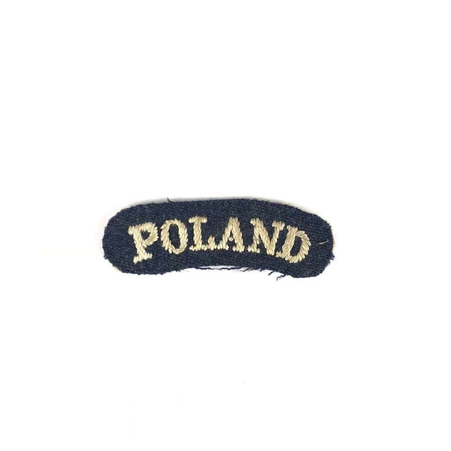 WW2 RAF POLAND Nationality Title. Badge
